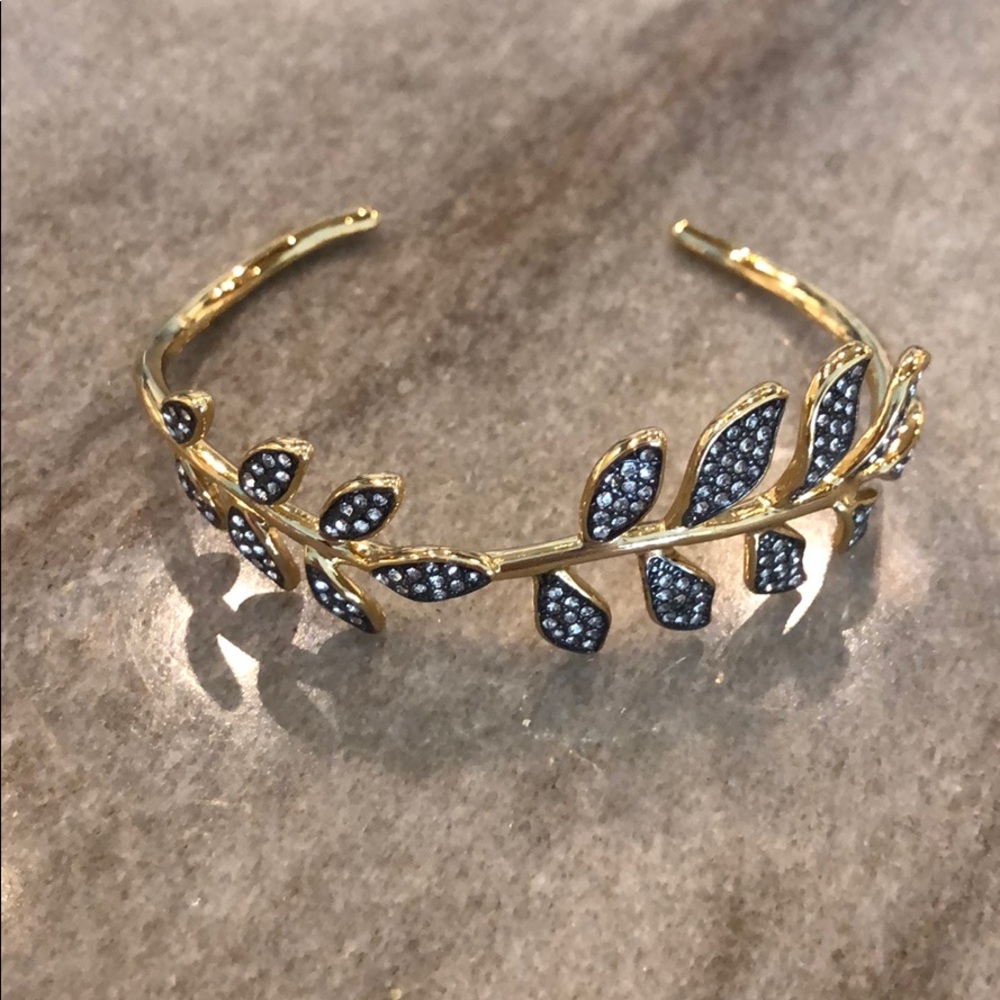 Stella and Dot gold and grey bangle bracelet